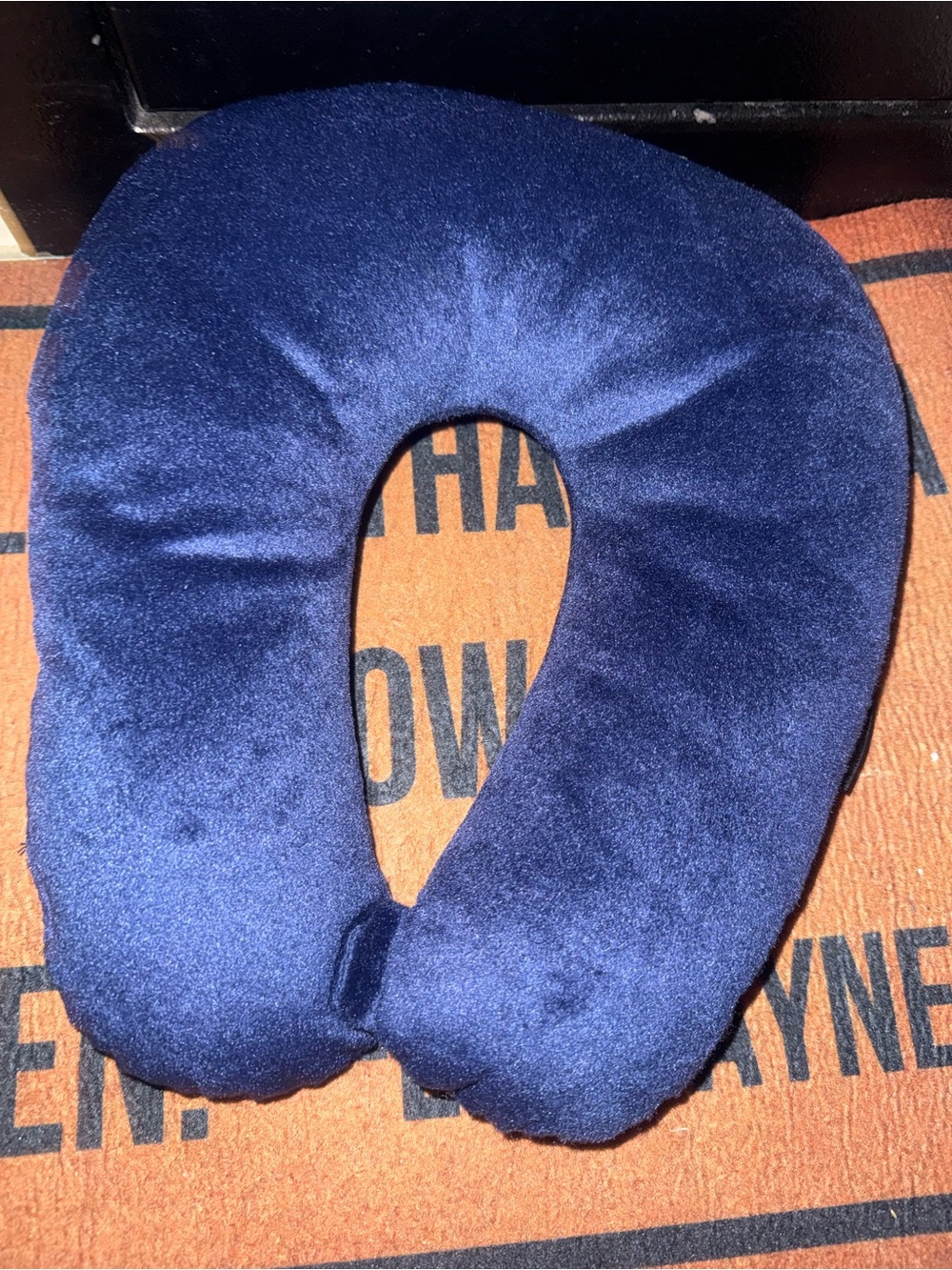 Plush Travel Neck Pillow in Deep Navy - Unbranded